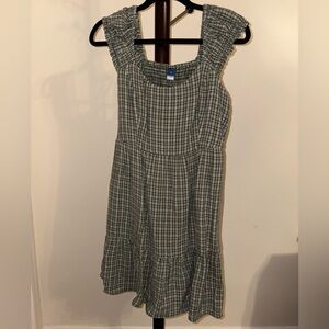 Old Navy Green Checkered Kids Dress